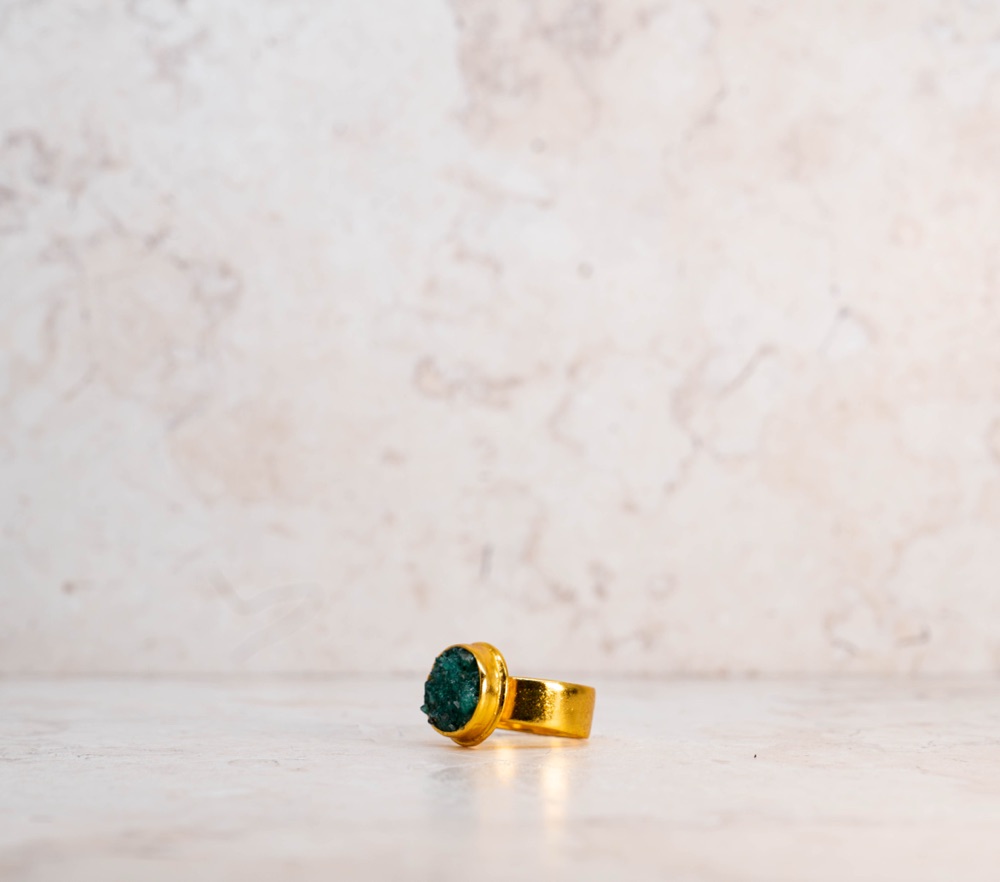 Anillo Bronce Esmeralda · Normal — detalle