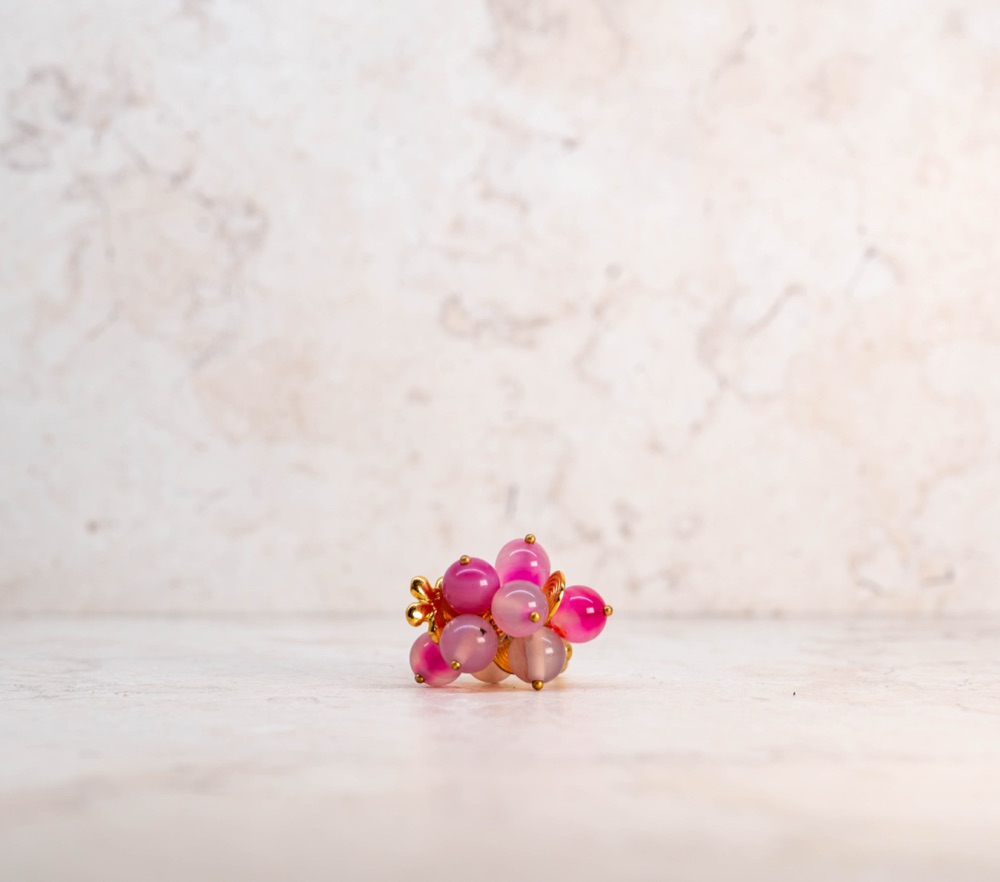 Anillo Piedra · Cuarzo Rosado Variado — detalle
