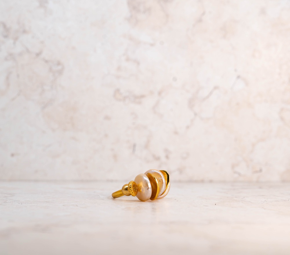 Anillo Piedra · Perla Plana