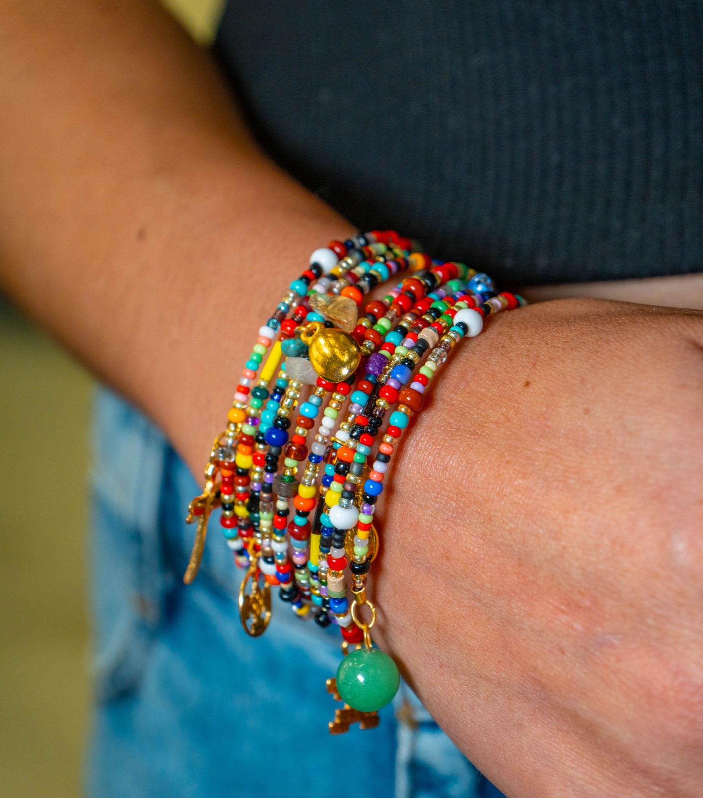 Brazalete 10 Vueltas Cristal Checo