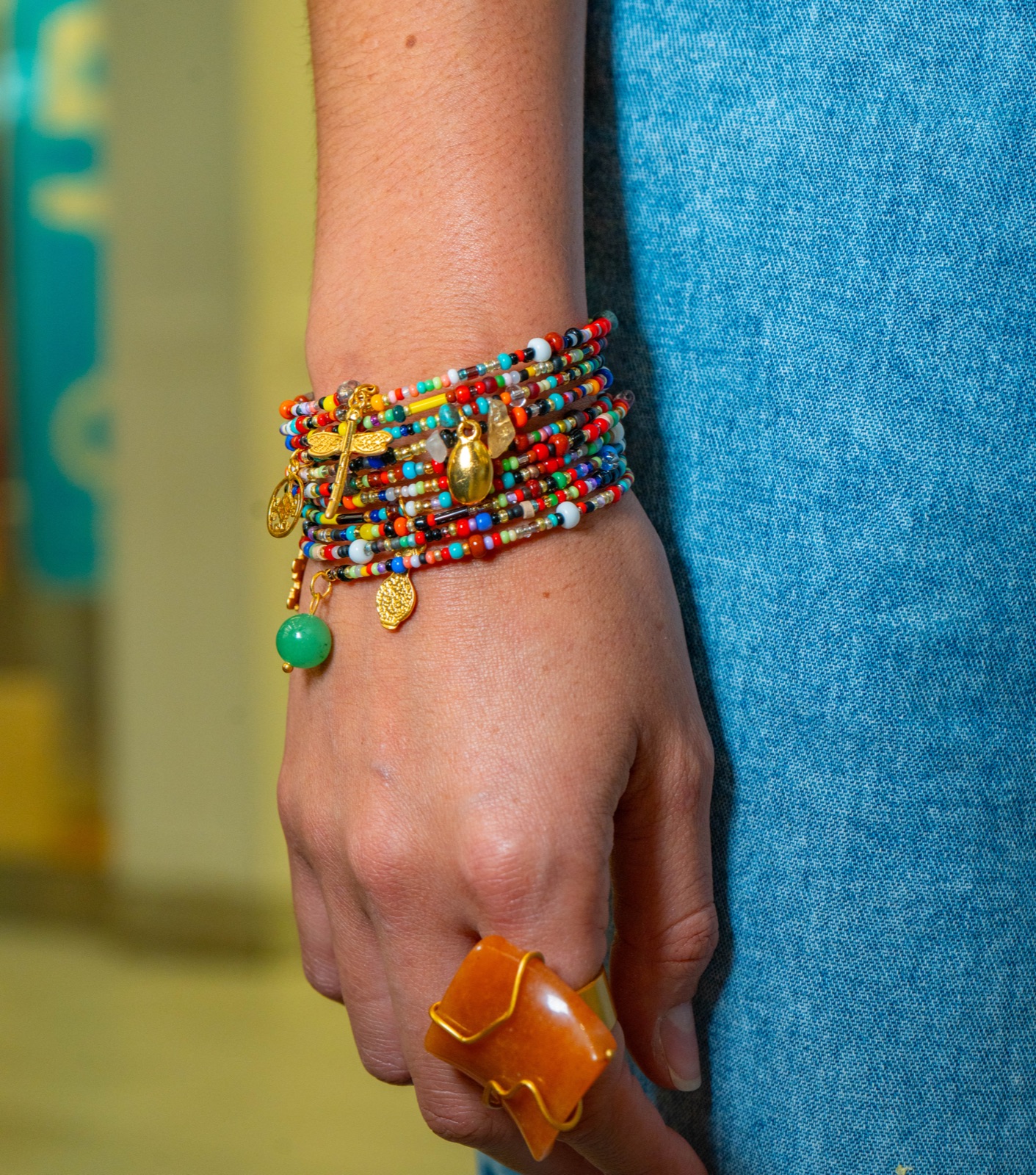Brazalete 10 Vueltas Cristal Checo