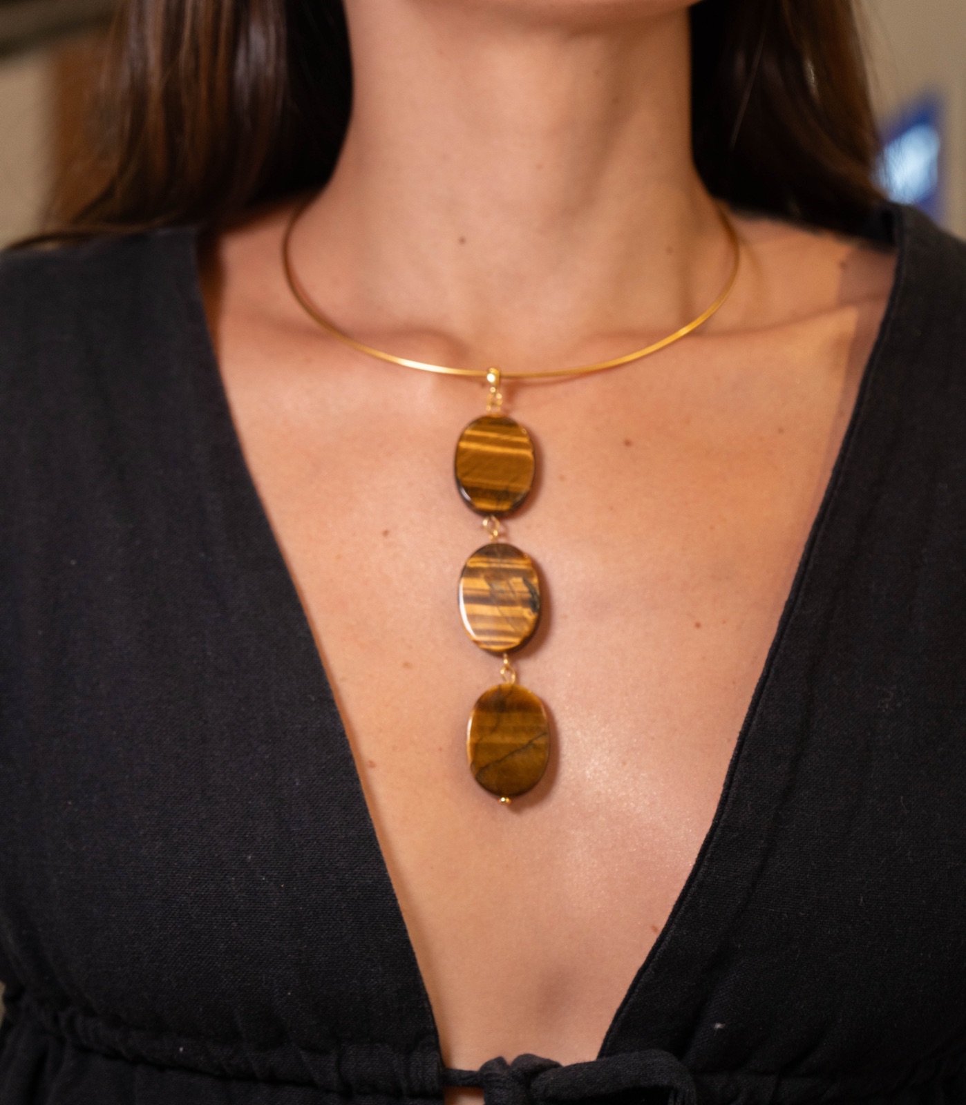 Aluna Tiger's Eye Choker — detalle