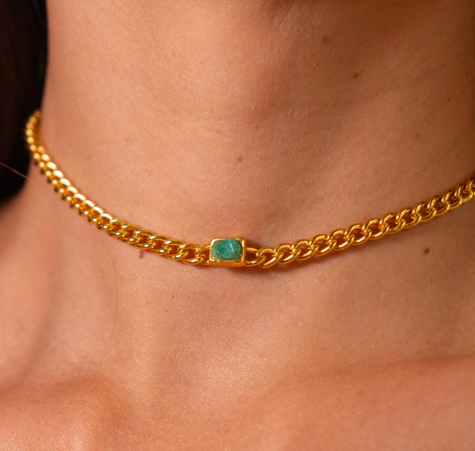 Choker Esmeralda Cruda