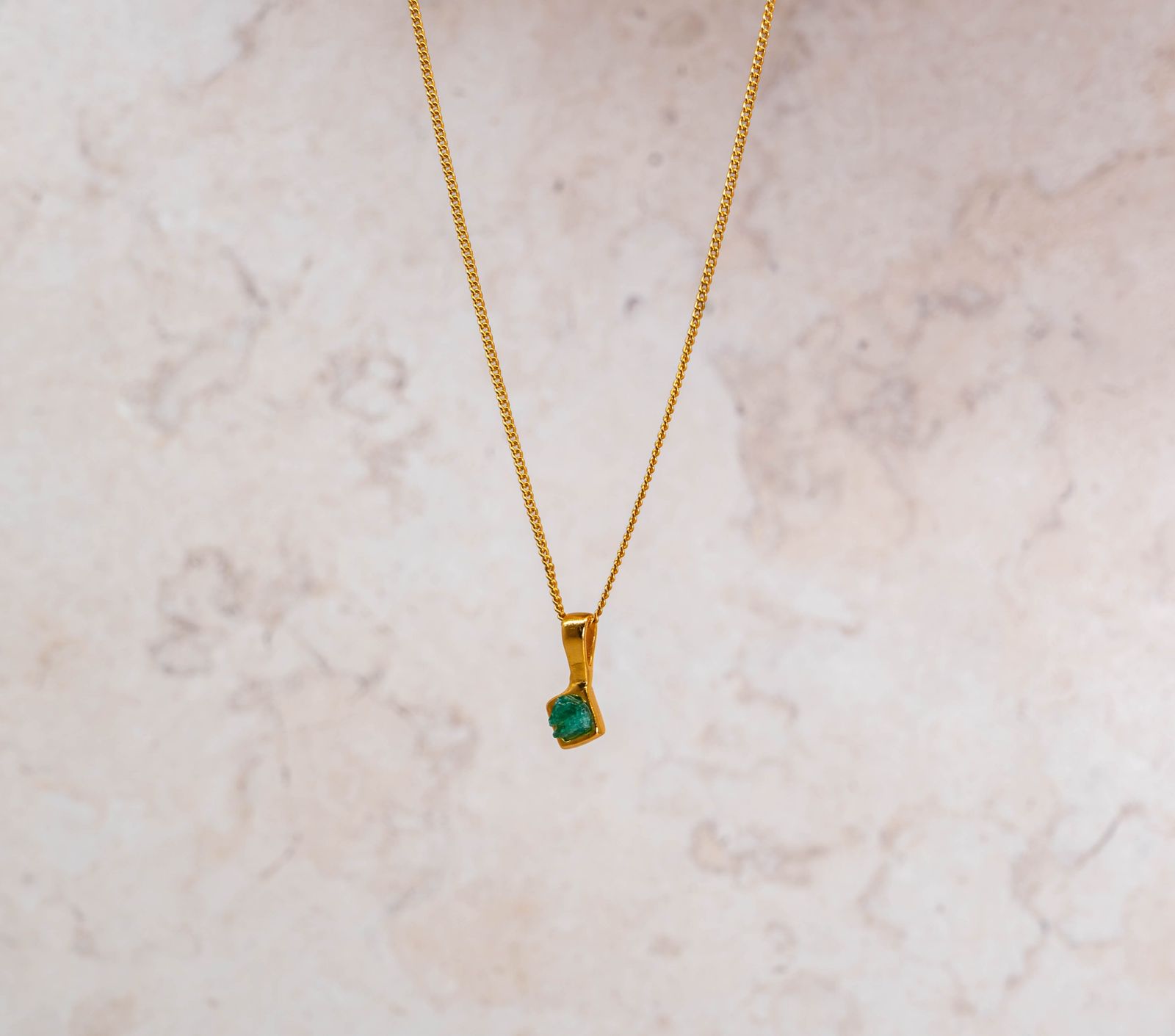 Raw Emerald Square Chain