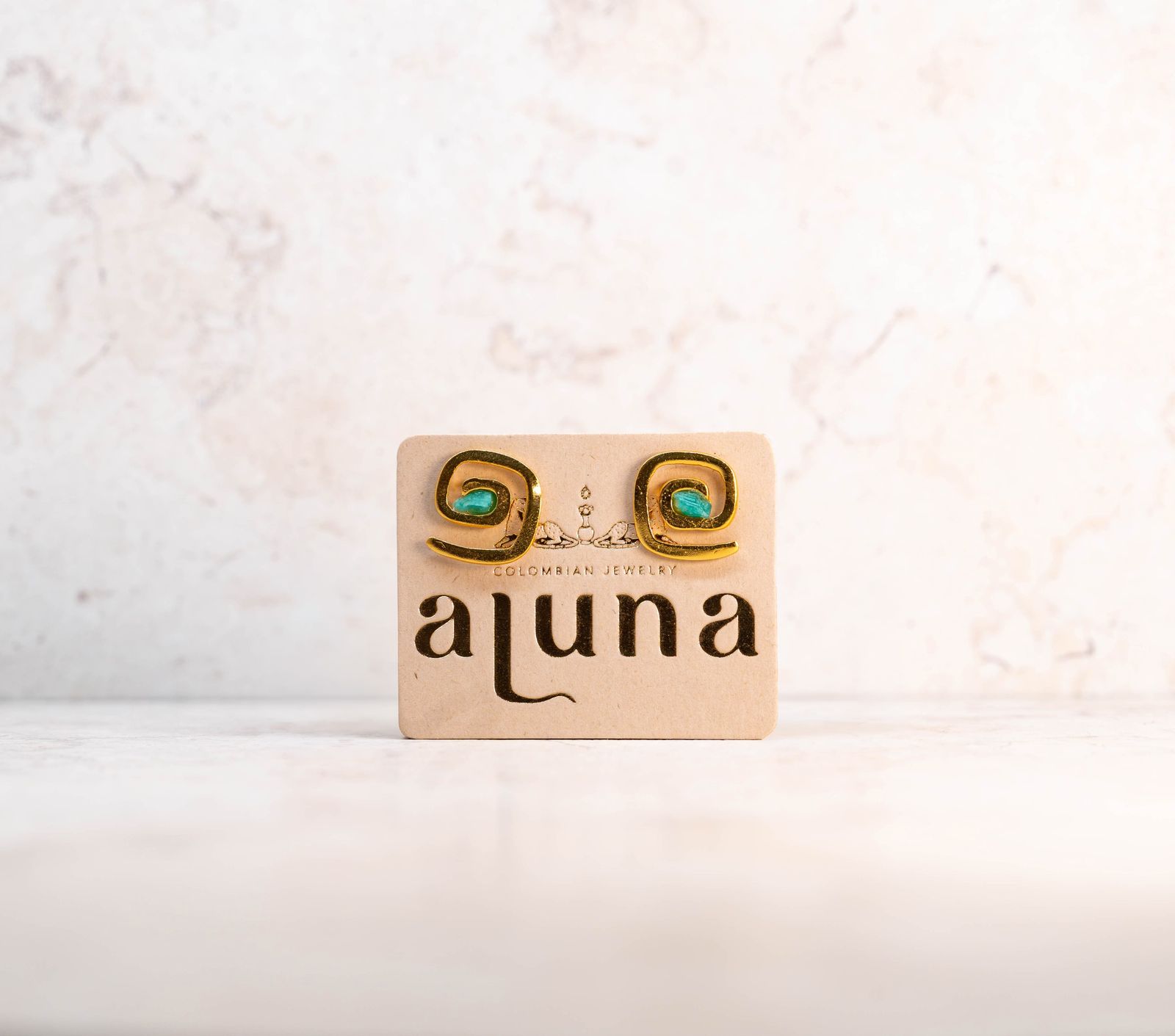 Aretes Esmeralda Cruda Camino De La Vida — detalle